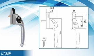 Khóa cửa bật đa điểm L735K
